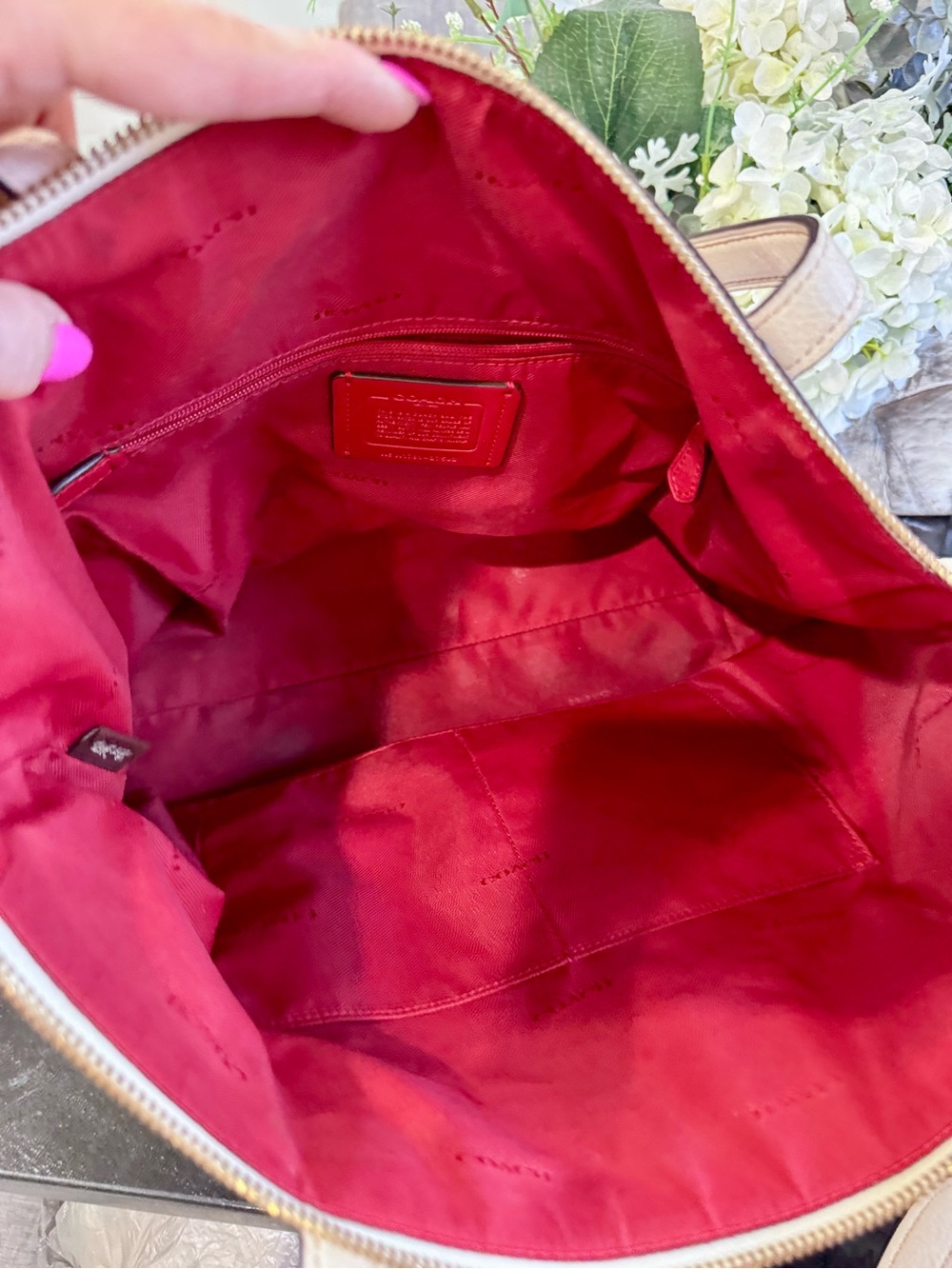 🍒COACH City Tote in Glitter Cherry Print Pebbled Leather (Style 27502) - Picture 15 of 16